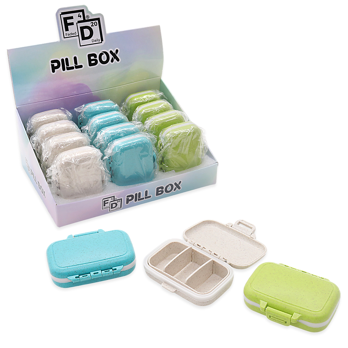 Faded Daily Bullet Pill Case (FDX5141) | 3 inches | 12 Count Display product image